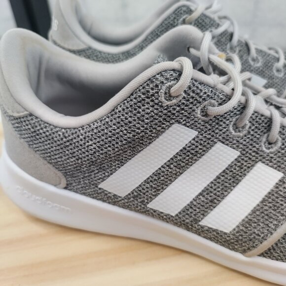 Adidas Cloudfoam Qt Racer Gray White Running Sneakers Women US 7 - Picture 3 of 14